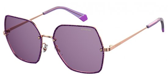 Polaroid Zonnebril 4091/s Dames Cat. 3 Staal Goud/lila van Merkloos