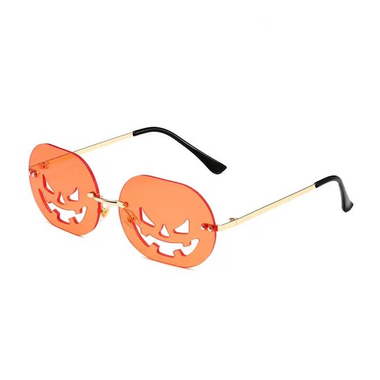 Pompoen zonnebril - Halloween - Zonnebrillen - Festival bril - Rave bril - Glasses - Oranje van Henzo.