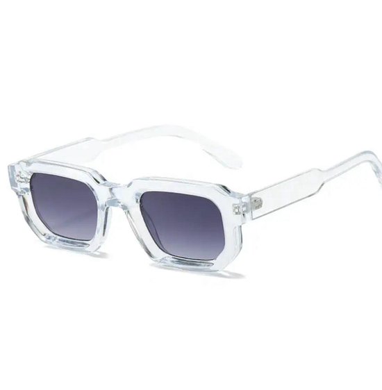 Prestige Eyewear - Zomerse Zonnebril - UV 400 - Incl. Lederen Brilkoker - Hoog Kwaliteit - Vrouwen en Heren - Festival Brillen - Modieuze Zonnebril - Transparant Grey - van Merkloos