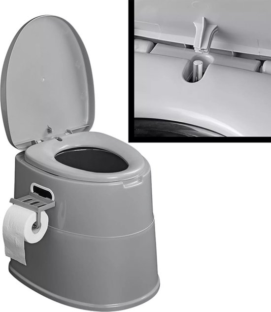 ProPlus Demontabel Campingtoilet - 8-delig - Met Wc-rolhouder en Uitneembare Emmer van ProPlus