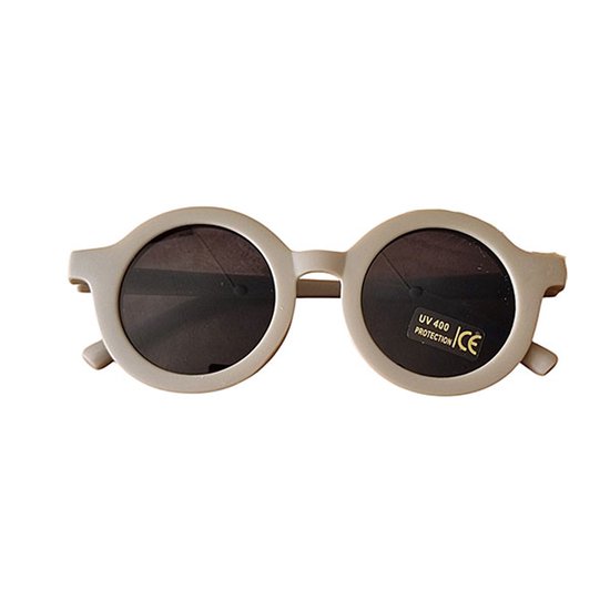 Rammelaartje kinderzonnebril UV400 rond – taupe one size van Merkloos