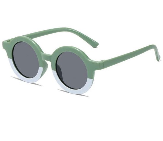 Rammelaartje - Zonnebril kind 2-6 jaar - groen/wit - uv400 van Merkloos