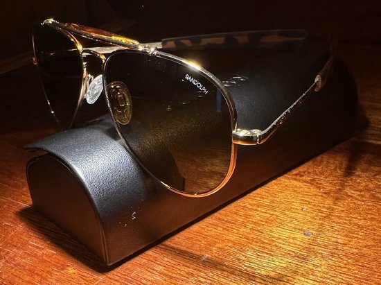 Randolph AF211 Piloten Zonnebril Sun 55MM 23k Gold Bayonet Northern Lights van Randolph