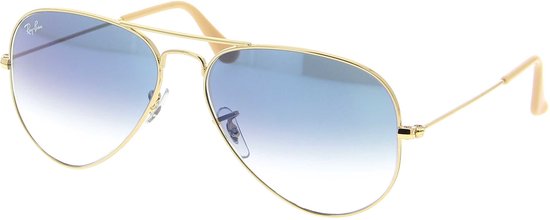 Ray-Ban Aviator Gradient - RB3025 001/3F - Goud/Blauw - 58mm van Merkloos