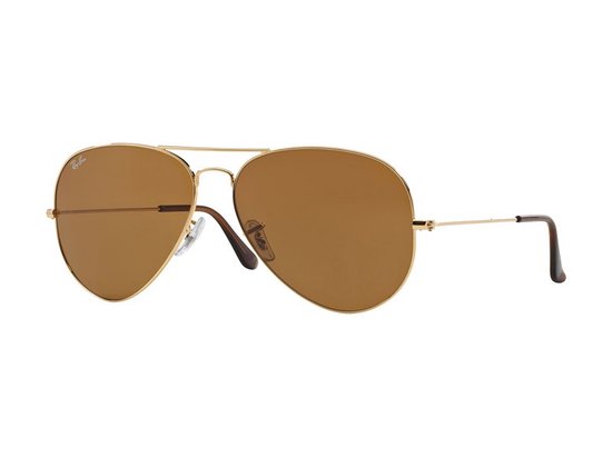 Ray-Ban Aviator RB3025 001/33 Zonnebril - Goudkleurig/Bruin - 58 mm van Merkloos