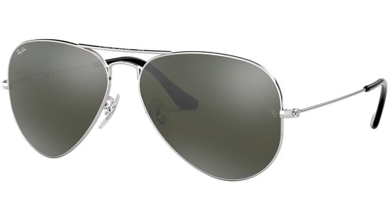 Ray-Ban Aviator Zonnebril RB3025 Zilver/Groen 58mm van Merkloos