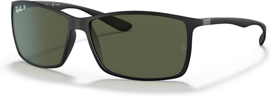 Ray-Ban Heren Liteforce zonnebril, zwart (montuur: zwart glas: gepolariseerd groen 601s9a), L (Fabrikant maat: 62) EU, Zwart (frame: zwart glas: gepolariseerd groen 601s9a)
