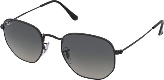 Ray Ban - Hexagonal - Black - Grijs Degrade - Gradient van donker naar licht in maat 54