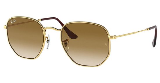 Ray Ban Hexagonal RB3548 001/51 - Goud - Lichtbruine Gradiënt glazen - zonnebril 51mm van Ray-Ban