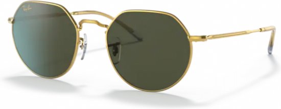 Ray-Ban Jack Unisex Zonnebril - RB3565 - Goud / Groen van Merkloos