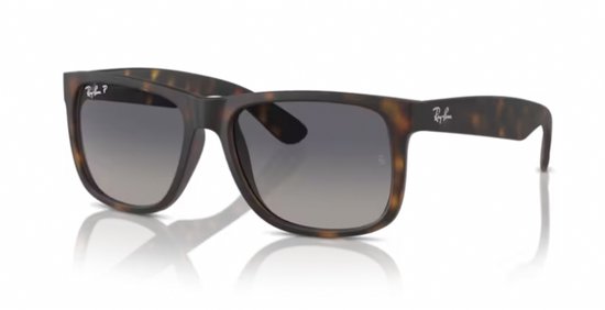 Ray-Ban Justin Rubber Havana/ Grey Gradient Blue Polarized Maat: Medium (55) - Zonnebril - - ORB4165 865/8S van Ray-Ban