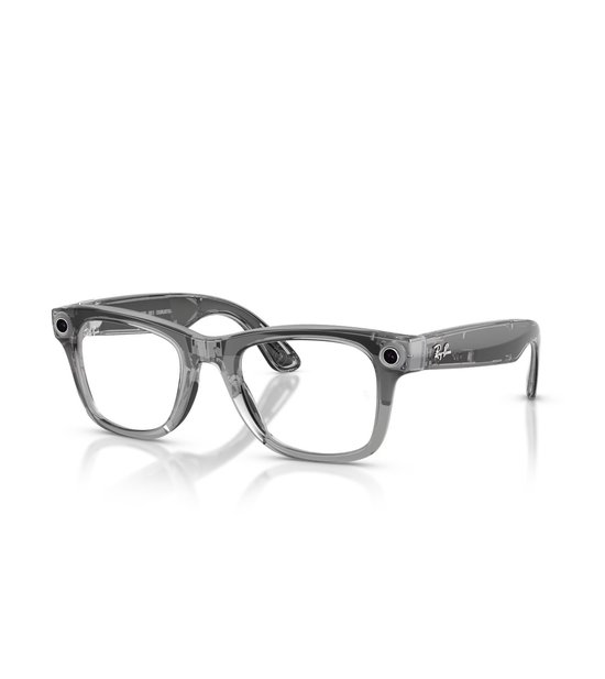 Ray-Ban Meta Wayfarer (Gen 2) Smart Glasses - Shiny Transparent Grey - Transitions Sapphire - Maat 50 - RW4012