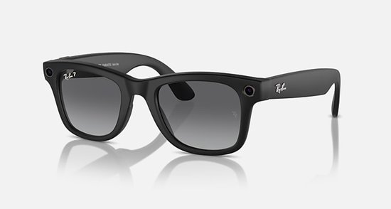 Ray-Ban Meta Wayfarer - Standard Smart Glasses - Polarized Gradient Graphite - Matte Black