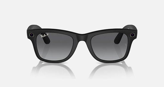 Ray-Ban Meta Wayfarer - Standard Smart Glasses - Polarized Gradient Graphite - Matte Black