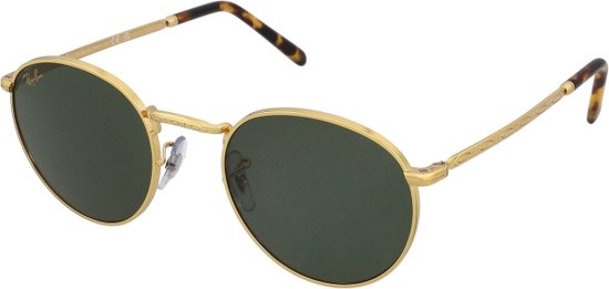 Ray-Ban New Round Legend Gold/ Green Maat: Medium (50) - Zonnebril - - RB3637-919631