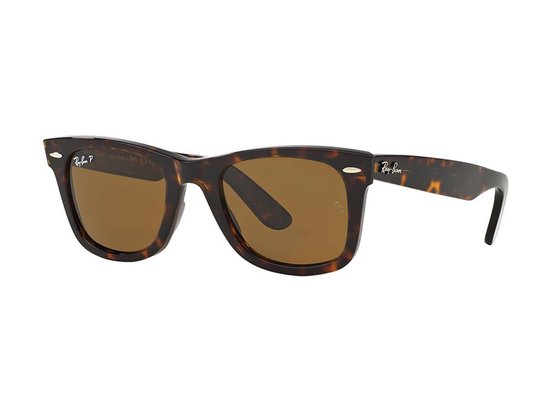 Ray-Ban RB2140 902/57 Original Wayfarer Zonnebril - Tortoise / Bruin Klassiek B-15 - Gepolariseerd - 50mm van Merkloos