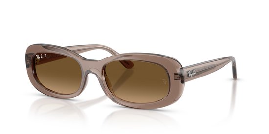 Ray-Ban RB2221 6827M2 - Transparant Beige - Gradiënt Bruin Gepolariseerd - Maat 53 (M) van Ray-Ban