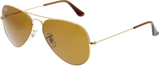 Ray-Ban RB3025 001/33 - Aviator (Classic) - zonnebril - Goud / Bruin Klassiek B-15 - 55mm van Ray-Ban