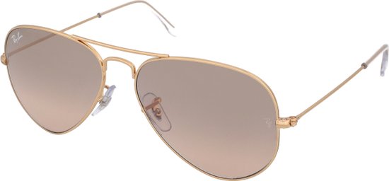 Ray-Ban RB3025 001/3E - zonnebril - Aviator (Gradiënt) - Goud / Zilver-Roze Spiegel - 55mm van Merkloos