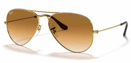 Ray-Ban RB3025 001/51 Aviator Unisex Zonnebril - Goud/Lichtbruin van Merkloos