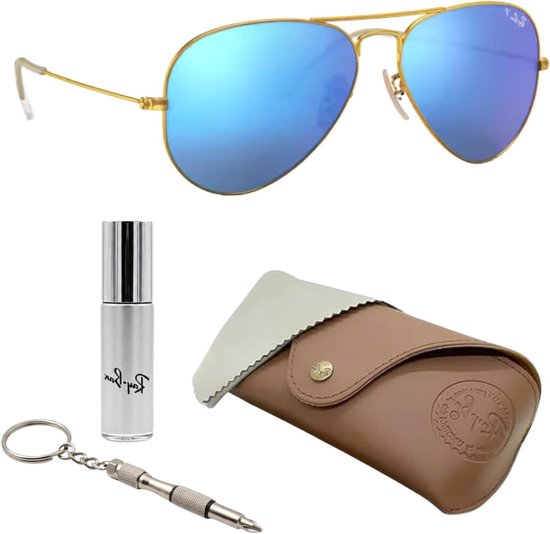 Ray-Ban RB3025 AVIATOR FLASH LENZEN Pilot Shaped zonnebril voor mannen en vrouwen met officiële RAYBAN Eyewear Kit