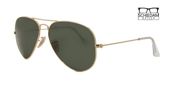 Ray-Ban RB3025 W3400 Aviator Large Metal - Goud - Groen - Maat 58