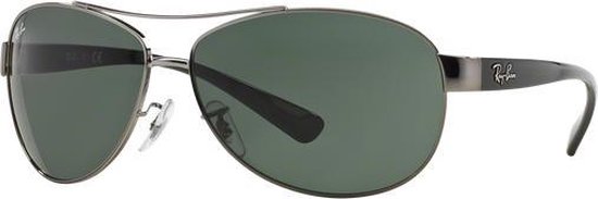 Ray-Ban RB3386 004/71 - zonnebril - Staalgrijs-Zwart / Groen Klassiek G-15 - 67mm van Ray-Ban