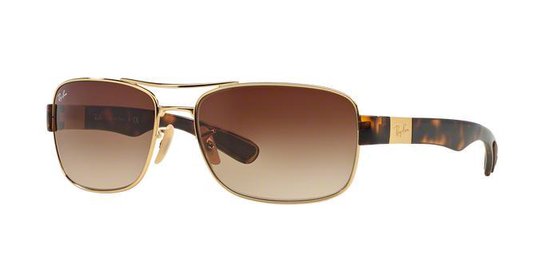 Ray-Ban RB3522 001/13 - zonnebril - Goud-Tortoise / Bruin Gradiënt - 64mm van Ray-Ban