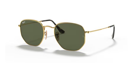 Ray Ban RB3548N 001 Hexagonal Flat Lenses Goud - Metaal - Groen Klassiek G-15 - 51mm