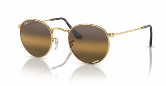 Ray Ban - Round Metal - Arista - Polar Clear Gradient Dark Brown van Merkloos