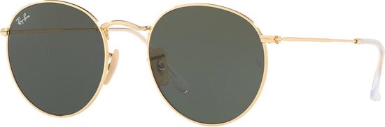 Ray-Ban Round Metal Arista Zonnebril 0RB3447N 001 53 (Diameter lens: 53 mm) - Goud van Merkloos