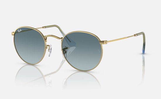 Ray Ban - Round Metal - Gold - Blue Gradient Grey van Merkloos