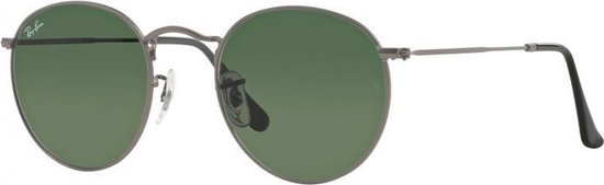 Ray-Ban Round Metal Unisex Zonnebril - Staalgrijs / Groen van Merkloos