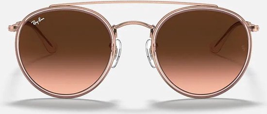 Ray-Ban Round RB3647N Unisex Zonnebril - Roze / Bruin van Ray-Ban