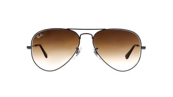 Ray Ban - Zonnebril - Aviator Large Metal - Black - Clear Gradient Brown - RB3025 002/51 - Maat 58 van Merkloos