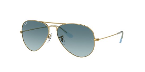 Ray Ban - Zonnebril - Gold - Blue Gradient Grey - Aviator Large Metal - RB3025 van Merkloos