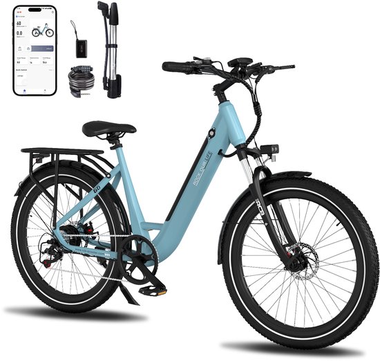 RCB G6 Elektrische Fiets - 27.5 Inch - 250W - 36V 13Ah -7 versnellingen- met App en NFC | blauw van RCB