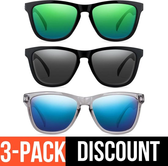 Reboot Optics® Reboot Optics - Zonnebrillen - 3 stuks - Gepolariseerd - Unisex van Reboot Optics®