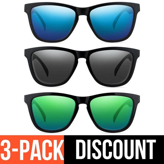 Reboot Optics® Zonnebril Heren | Zonnebril Dames | Polarized | Gepolariseerd | 3-pack van Reboot Optics®