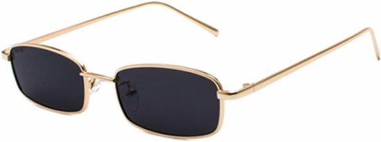 rechthoekige zonnebril retro slank metalen frame glazen vintage rechthoekige snoepkleur zonnebril
