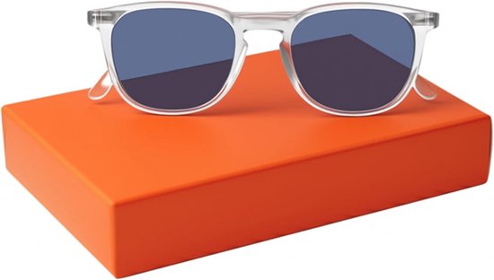 Rechthoekige Zonnebril Uniseks - Modern Kristalframe - UV400 Bescherming - Transparant Grijs