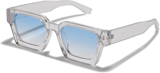 rechthoekige zonnebril voor dames en heren, chunky rechthoekige zonnebril, retro bril, UV400-bescherming