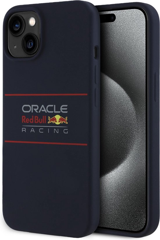 Red Bull Racing Silicone Oversize Horizontal Logo Back Cover hoesje met MagSafe voor Apple iPhone 15 - Donkerblauw van Red Bull Racing