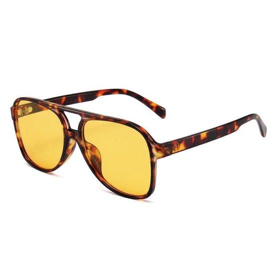 Retro Aviator Zonnebril - Luipaard/Geel | Fashion Favorite van Fashion Favorite