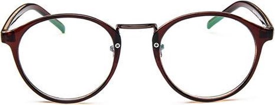 Retro Bril zonder sterkte Bruin van Merkloos