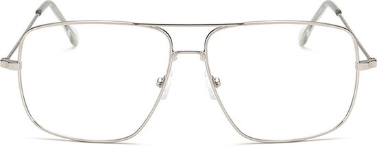 Retro Bril zonder sterkte - Dahmer - Zilver van Merkloos