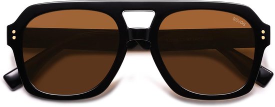 Retro gepolariseerde vierkante zonnebril dames heren groot trendy vintage zonnebril met UV400 bescherming SJ2385