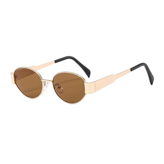 Retro Oval Zonnebril - Bruin/Goud | Metalen Frame | Fashion Favorite van Fashion Favorite