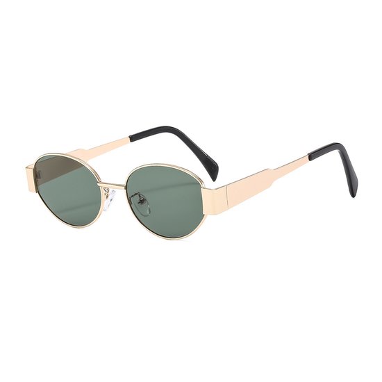 Retro Oval Zonnebril - Groen/Goud | Metalen Frame | Fashion Favorite van Fashion Favorite