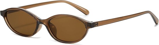 Retro Ovale Cat Eye Zonnebril voor Vrouwen Vintage Jaren 90 Zonnebril Kleine Ovale Bril Smalle Tinten UV400